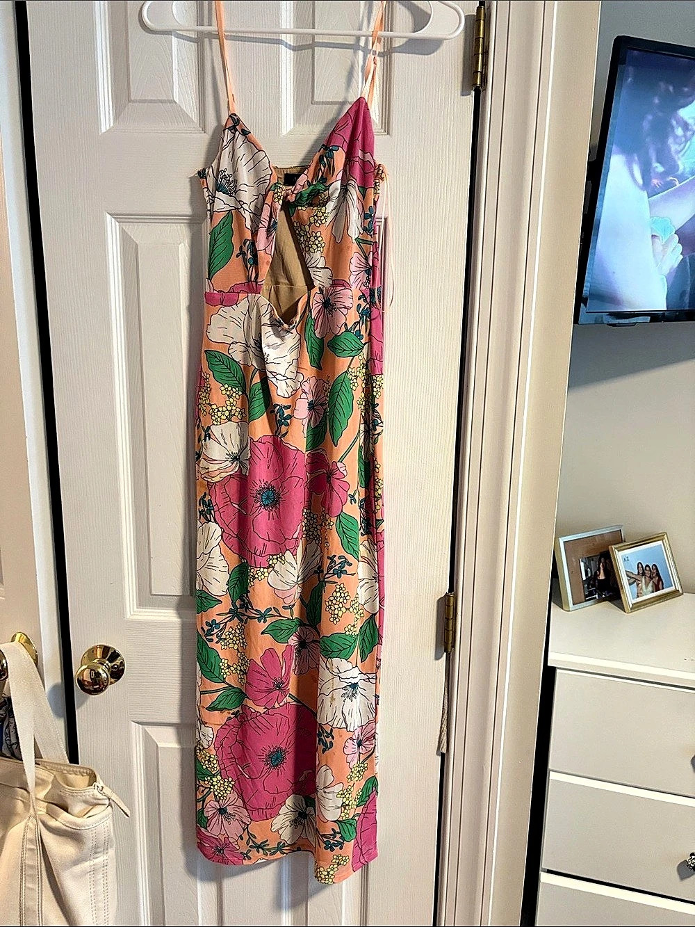 AFRM Floral Maxi Dress in Pink & Green Like New